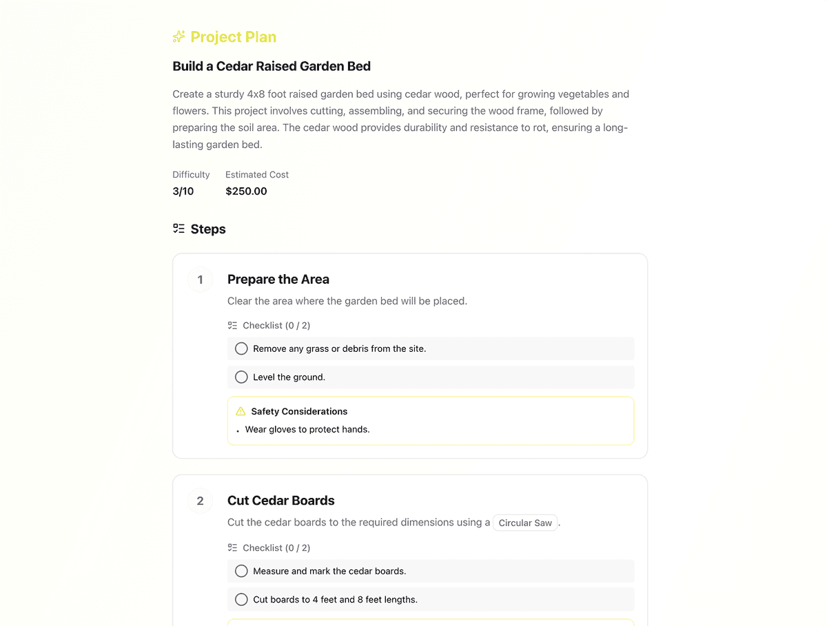 Review extracted recipe