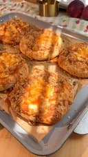 Salted Caramel Peach Crumble Buns – Giant Bakery-Style Summer Buns with Cream Cheese Custard
